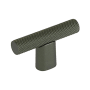Schaub and Company Monza 2" Diamond Knurled Urban Modern Industrial T Bar Cabinet Knob / T Drawer Knob - Made in Italy Matte Green