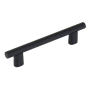 Schaub and Company Monza 4" Center to Center Modern Industrial Diamond Knurled Cabinet Bar Handle / Drawer Bar Pull with Wide Base Matte Black