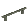 Schaub and Company Monza 4" Center to Center Modern Industrial Diamond Knurled Cabinet Bar Handle / Drawer Bar Pull with Wide Base Matte Green