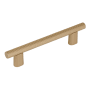 Schaub and Company Monza 4" Center to Center Modern Industrial Diamond Knurled Cabinet Bar Handle / Drawer Bar Pull with Wide Base Signature Satin Brass