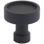 Schaub and Company NOHO 1-1/4 Inch Flat Round Modern Luxury Solid Brass Cabinet / Drawer Knob Matte Black