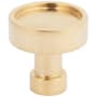 Schaub and Company NOHO 1-1/4 Inch Flat Round Modern Luxury Solid Brass Cabinet / Drawer Knob Unlacquered Brass