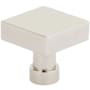 Schaub and Company NOHO 1-1/4 Inch Flat Modern Square Solid Brass Cabinet / Drawer Knob Polished Nickel