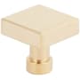 Schaub and Company NOHO 1-1/4 Inch Flat Modern Square Solid Brass Cabinet / Drawer Knob Unlacquered Brass