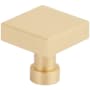 Schaub and Company NOHO 1-1/4 Inch Flat Modern Square Solid Brass Cabinet / Drawer Knob Satin Brass