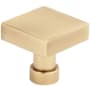 Schaub and Company NOHO 1-1/4 Inch Flat Modern Square Solid Brass Cabinet / Drawer Knob Vintage Brass