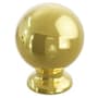 Schaub and Company Avenue 1 Inch Round Ball Solid Brass Cabinet / Drawer Knob Unlacquered Brass
