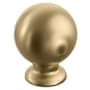 Schaub and Company Avenue 1 Inch Round Ball Solid Brass Cabinet / Drawer Knob Satin Brass
