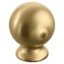 Schaub and Company Avenue 1-1/4 Inch Round Ball Solid Brass Cabinet / Drawer Knob Satin Brass