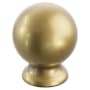 Schaub and Company Avenue 1-1/4 Inch Round Ball Solid Brass Cabinet / Drawer Knob Vintage Brass