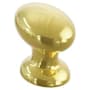 Schaub and Company Avenue 1-3/8 Inch Solid Brass Angled Oval Football Cabinet / Drawer Knob Unlacquered Brass