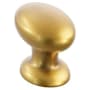 Schaub and Company Avenue 1-3/8 Inch Solid Brass Angled Oval Football Cabinet / Drawer Knob Vintage Brass