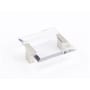 Schaub and Company Positano 2-1/2" Center to Center Square Clear Acrylic Cabinet Pull Knob - Made in Italy Satin Nickel