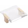 Schaub and Company Positano 2-1/2" Center to Center Square Clear Acrylic Cabinet Pull Knob - Made in Italy Signature Satin Brass