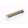 Schaub and Company Positano 5-1/16" Center to Center Smoke Acrylic Luxury Cabinet Handle / Drawer Pull - Made in Italy Polished Chrome