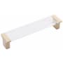 Schaub and Company Positano 5-1/16" Center to Center Clear Acrylic Luxury Cabinet Handle / Drawer Pull - Made in Italy Signature Satin Brass