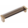 Schaub and Company Positano 5-1/16" Center to Center Smoke Acrylic Luxury Cabinet Handle / Drawer Pull - Made in Italy Signature Satin Brass
