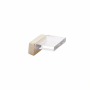 Schaub and Company Positano 1/2" Center to Center Flush Mount Clear Acrylic Finger Tab Knob / Edge Pull - Made in Italy Signature Satin Brass