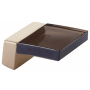 Schaub and Company Positano 1/2" Center to Center Flush Mount Smoke Acrylic Finger Tab Knob / Edge Pull - Made in Italy Signature Satin Brass