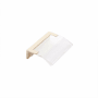 Schaub and Company Positano 1-1/4" Center to Center Clear Acrylic Finger Tab Cabinet Edge Pull / Drawer Tab Pull - Made in Italy Signature Satin Brass