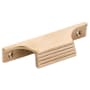 Schaub and Company Stradella 4" Center to Center Rustic Solid Cast Bronze Ridged Finger Edge Cabinet Pull Drawer Pull - Made in Italy Natural Bronze