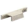 Schaub and Company Stradella 4" Center to Center Rustic Solid Cast Bronze Ridged Finger Edge Cabinet Pull Drawer Pull - Made in Italy Polished White Bronze