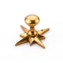 Schaub and Company Sonata Solid Brass 11/16" Art Deco Mushroom Cabinet Knob with Star Backplate Paris Brass