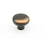 Schaub and Company Artifex 1-5/8" Rustic Vintage Round Solid Britannium Pewter Cabinet Knob - Made in Italy Antique Bronze
