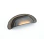 Schaub and Company Mountain 3-1/2" Rustic Lodge Cup Style Handle Britannium Pewter Cabinet Pull - Made in Italy Antique Bronze