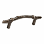 Schaub and Company Mountain 4" Rustic Lodge Twig Branch Handle Solid Bronze Cabinet Knob - Made in Italy Antique Bronze