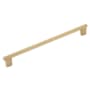 Schaub and Company Aspero 12" Center to Center Luxury Modern Ridged Round Large Oversized Cabinet Bar Handle / Drawer Bar Pull - Made in Spain Gold Rande