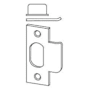 Schlage 1 1/8" x 2 3/4" T Strike Plate with Square Corners Satin Nickel