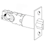 Schlage 5" Replacement Deadlatch with Square Corner 1 1/8" x 2 1/4" Faceplate for UL Listed Locks Polished Brass