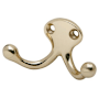Schlage 1-Inch Projection Double Wardrobe Hook Polished Brass