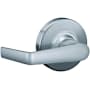 Schlage Saturn Passage Door Lever Set with Round Rose from the ALX Series Satin Chrome