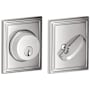 Schlage Single Cylinder Grade 1 Deadbolt with Decorative Addison Rose Bright Chrome