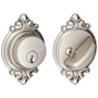 Schlage Single Cylinder Grade 1 Deadbolt with Decorative Brookshire Rose Satin Nickel
