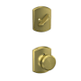 Schlage Bowery Single Cylinder Interior Pack with Decorative Greenwich Trim - Exterior Handleset Sold Separately Satin Brass