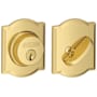 Schlage Single Cylinder Keyed Entry Grade 1 Deadbolt with Decorative Camelot Rose from the B-Series Lifetime Polished Brass