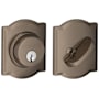Schlage Single Cylinder Keyed Entry Grade 1 Deadbolt with Decorative Camelot Rose from the B-Series Antique Pewter