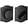Schlage Single Cylinder Keyed Entry Grade 1 Deadbolt with Decorative Camelot Rose from the B-Series Matte Black