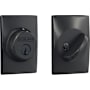 Schlage Single Cylinder Keyed Entry Grade 1 Deadbolt with Decorative Century Rose from the B-Series Black Stainless
