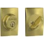 Schlage Single Cylinder Keyed Entry Grade 1 Deadbolt with Decorative Century Rose from the B-Series Satin Brass