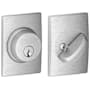 Schlage Single Cylinder Keyed Entry Grade 1 Deadbolt with Decorative Century Rose from the B-Series Satin Chrome