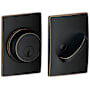 Schlage Single Cylinder Keyed Entry Grade 1 Deadbolt with Decorative Century Rose from the B-Series Aged Bronze