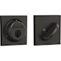 Schlage Single Cylinder Keyed Entry Grade 1 Deadbolt with Decorative Collins Rose from the B-Series Black Stainless