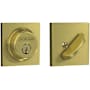 Schlage Single Cylinder Keyed Entry Grade 1 Deadbolt with Decorative Collins Rose from the B-Series Satin Brass