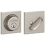 Schlage Single Cylinder Keyed Entry Grade 1 Deadbolt with Decorative Collins Rose from the B-Series Satin Nickel