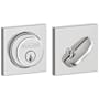 Schlage Single Cylinder Keyed Entry Grade 1 Deadbolt with Decorative Collins Rose from the B-Series Bright Chrome