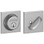 Schlage Single Cylinder Keyed Entry Grade 1 Deadbolt with Decorative Collins Rose from the B-Series Satin Chrome